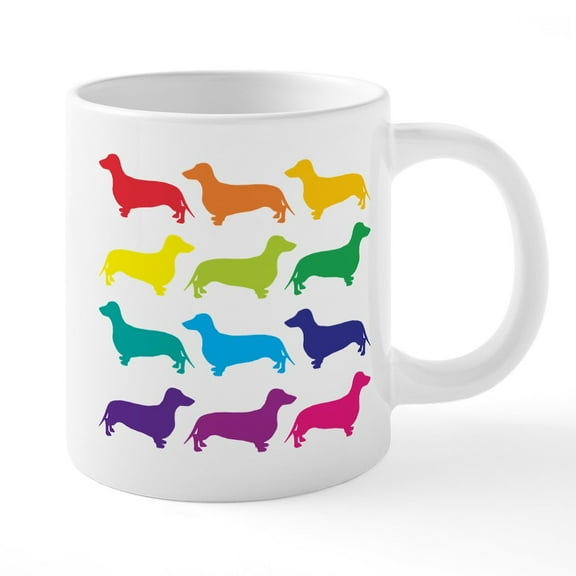 CafePress - Rainbow Dachshunds - 20 Oz White Ceramic Mega Mug