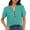 Mint Green, variant on MIXUE Womens Summer Tops Solid Color V Neck Short Sleeve Casual Stylish Lightweight T Shirts Sportwear,Green,M
