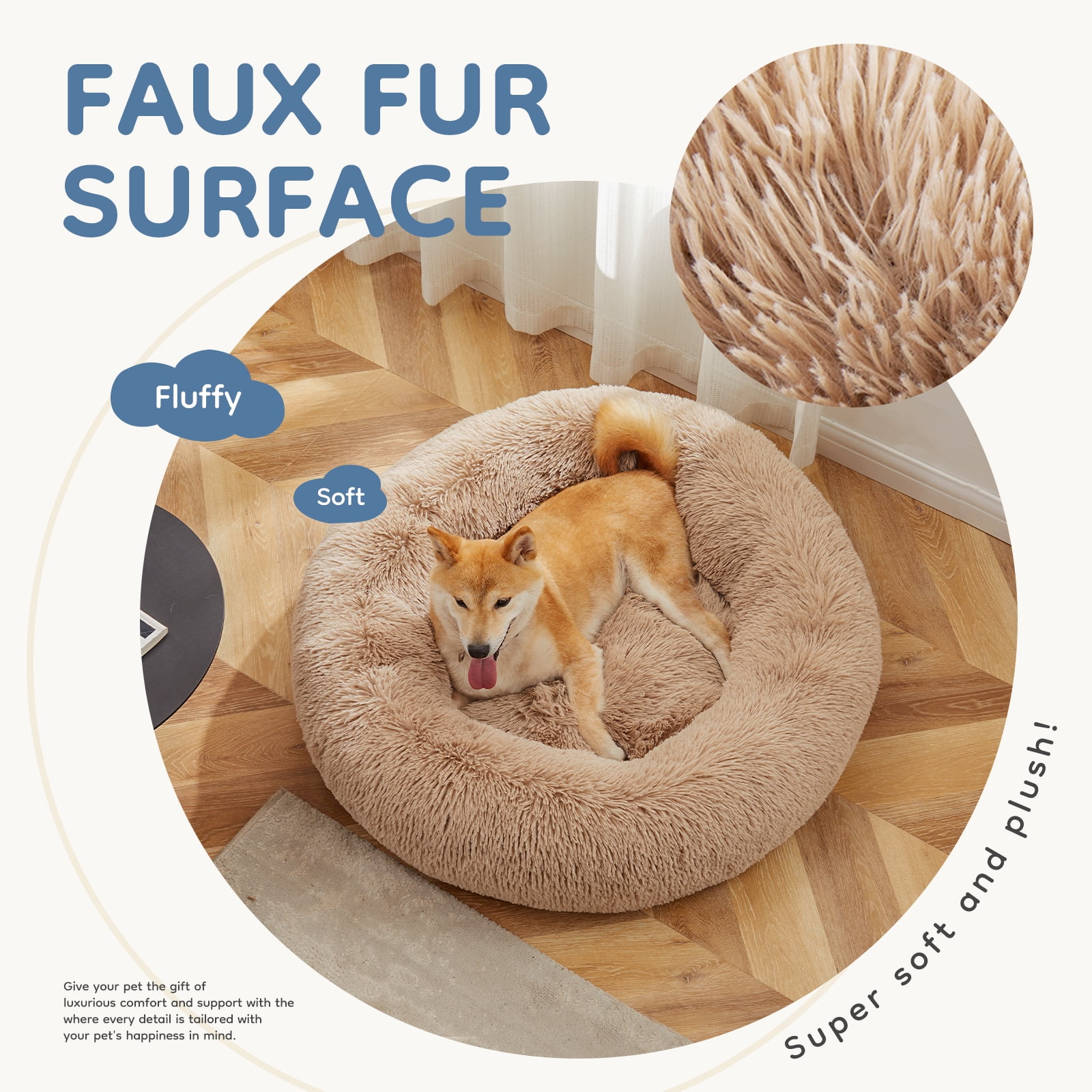 GIANNA Medium Dog Memory Foam Sofa – Supportive Brown Bed for Pets, Machine Washable