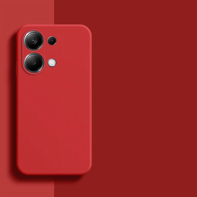 For Xiaomi Poco M6 Pro 4G Case Poco M6 Pro F6 Cover Soft Liquid Silicone Bumper Protective Phone Cases For Xiaomi Poco M6 Pro Red For Poco M6 Pro 4G