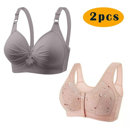 Lisbinx Nursing Bras 2pc Woman s Printing Gathered Together Large Size Daily Bra Underwear No Rims Prime Day Deals Today 2025