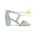thumbnail image 3 of BLISSFUL STEP Women's Crisscross Strap Open Toe Block Heels Sandals, 3 of 5