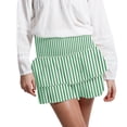 thumbnail image 5 of Raccmtaty Women's Smocked Mini Skirts Casual High Waist A-Line Beach Skirts Layered Ruffle Skirts, 5 of 5