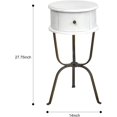 thumbnail image 2 of Round Side Table, Small End Table with Metal Legs, Modern Nightstand Bedside Table for Living Room, Bedroom, Small Spaces (White), 2 of 14