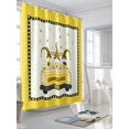 thumbnail image 3 of Shower Curtains Truck With Gnomes Bee Bath Curtain Yellow Buffalo Check Plaid Waterproof Bathroom Shower Curtain Set with Hooks Decoration 72 x 84 Inches, 3 of 7