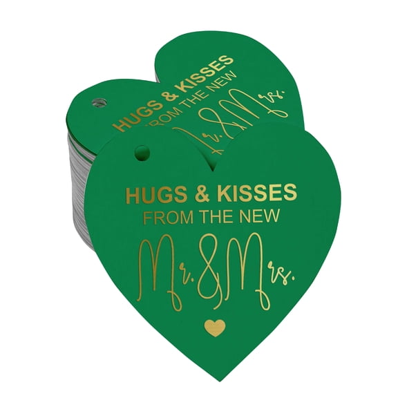 Inkdotpot Gold Foil Paper Hang Tag Hugs & Kisses From The Wedding Favor Tag 50 Pieces