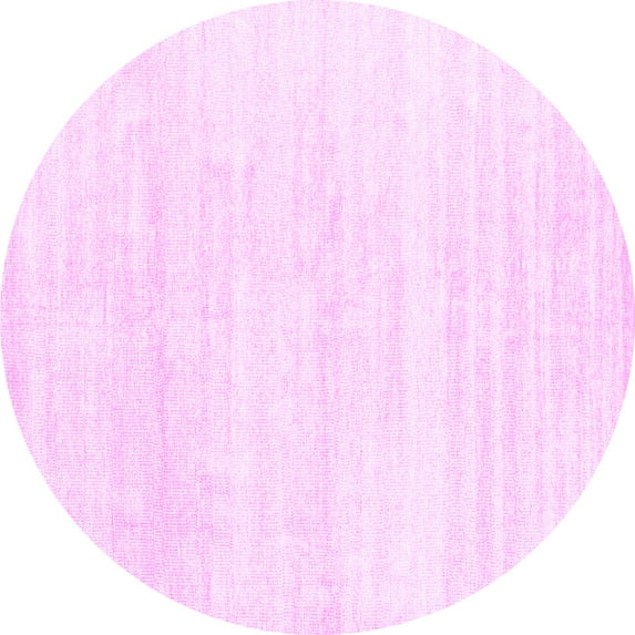 Ahgly Company Indoor Round Solid Pink Modern Area Rugs, 3' Round