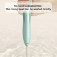 thumbnail image 5 of Handheld Milk Frother 10.43in Rechargeable Drink Whisk 3 Speed Powerful Motor Stand for Latte Cappuccino Matcha Frappe Hot Chocolate Creamer Kitchen Home Green White, 5 of 5