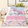 thumbnail image 4 of Unicorn Blanket for Girls, 60 x 50 Inches Girls Unicorns Gifts Toys, Pink Unicorn Princess Throw Blanket for Women, Warm Cozy Throw Blanket for Living Room, Bed, Sofa, Office, 4 of 6