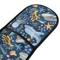 thumbnail image 2 of Dailycode Double Sided Oven Mitt with Loop Heat Resistant Kitchen Long Potholders 7" x 35" Starfish Whale Coral Octopus, 2 of 6