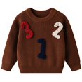 thumbnail image 1 of Cowsor Baby Girl Boy Toddler Knit Sweater Cute Round Neck Long Sleeve Blouse Pullover Oversized Sweatshirt Warm Kids Tops, 1 of 6