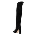thumbnail image 4 of FSJ Women Chunky High Heel Thigh High Boots Round Closed Toe Stretch Over The Knee Long Boot Side Zip Walking Comfort Shoes Size 11 Black, 4 of 4