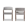 thumbnail image 3 of Set of 2 Baxton Studio Tory Mid-Century Modern Walnut Wood Light Grey Fabric Dining Chair Set, 3 of 7