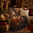 thumbnail image 3 of Autumn Night Moonlit Scene, Mystical Bird Art Scene, Warm Flannel Blanket for Living Room and Reading Nook with Detailed Artwork, Bird Lovers Thanksgiving Gift, Artistic Home Decor, 3 of 9
