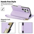thumbnail image 5 of Wallet Case for Samsung Galaxy S24 Ultra, Solid color Premium PU Leather Magnetic Flip Folio Case with  Wrist Strap & RFID Blocking Credit Card Slots Kickstand Shockproof Phone Cover,Purple, 5 of 7