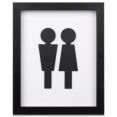 thumbnail image 1 of Bouclair Black And White Man & Woman Silhouette Bathroom Shadow Box, 1 of 8