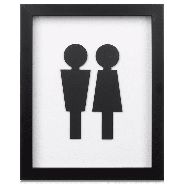 Bouclair Black And White Man & Woman Silhouette Bathroom Shadow Box