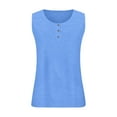 thumbnail image 5 of QWERTYU Summer Tank Tops for Women Loose Trendy with Button Women's Sleeveless Shirts Women's Tunic Tops for Leggings Clearance Plus Size Light Blue 5X, 5 of 6