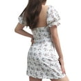 thumbnail image 3 of Qmyliery Women’ s Floral Print Square Neck Short Sleeve Low-Cut One-Piece for Summer, White, S/M/L/XL/XXL/XXXL, 3 of 5