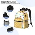 thumbnail image 5 of Easygdp White Ice Cream Casual Laptop Backpack, Large Capacity Schoolpack for School, Travel, Business, 5 of 8