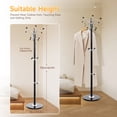 thumbnail image 3 of 66.9in Metal Coat Rack, Stainless Steel Clothes Hanger Tree Stand with 17 Hooks for Hat Bag Umbrella, 3 of 12