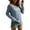 #267-Blue, variant on Women's V-Neck Long Sleeve Openwork Knit Sweater Casual Versatile Breathable Lightweight Pullover for Spring Fall Season Outdoor Activities