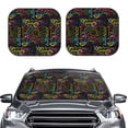thumbnail image 2 of Naloa Color Summer 2 Piece Foldable Car Sun Shades, Car Windshield Sunshade, Front Window Sunshade for Car, Truck, SUV - Small, 2 of 7