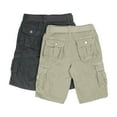 thumbnail image 2 of Boy's 2Pc Combo Belted Twill Cargo Shorts, Charcoal/Leaf Green, 12, 2 of 9