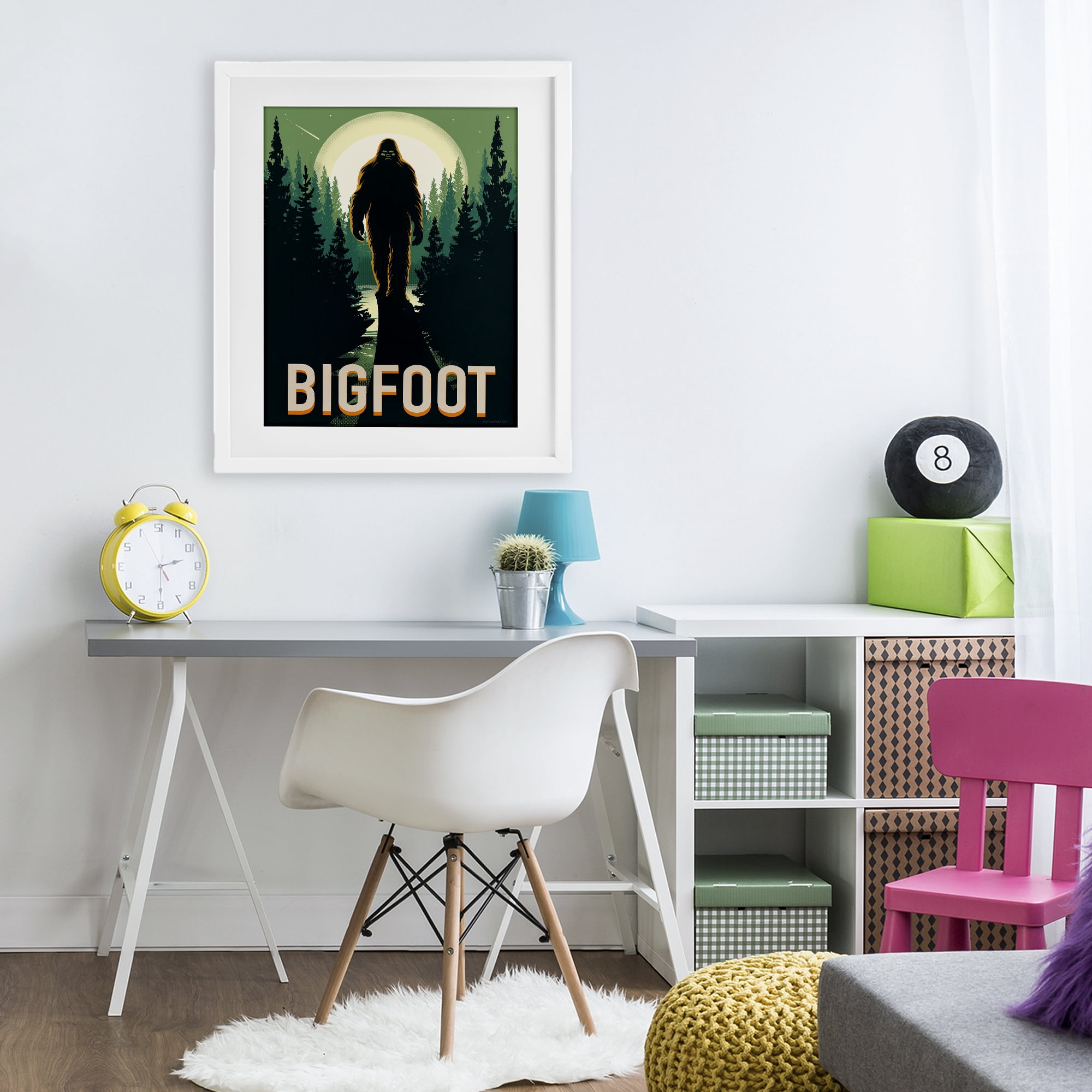 Stupell Industries Cryptid In The Woods White Framed Print Under Glass, design by Omar Escalante