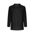 thumbnail image 5 of FAIWAD Tops for Womens Solid Color Button Down 3/4 Sleeve Blouse Rolled Lapel Pullover Shirts (Medium, Black), 5 of 7