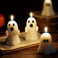 thumbnail image 5 of Handcrafted Halloween Ghost Scented Candle - Lavender Aroma, Single Wick, Jar Design With Bow Accent For Home Decor, 5 of 5