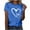 Blue, variant on Erwazi Women's Valentine's Day T-Shirt Heart Print Crew Neck Short Sleeve Casual Summer Top