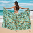 thumbnail image 4 of Yuyamidu Palm Tree Sarong Wraps for Women Hawaiian Flower Semi-Sheer Swimsuit Coverup Comfortable Bikini Swimsuit Cover Ups Lightweight Chiffon Beach Cover Ups for Women, 4 of 7