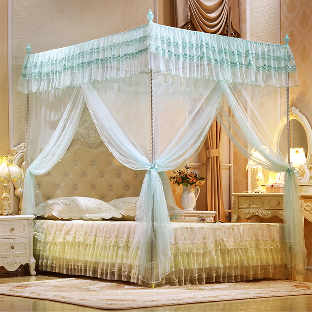 Details about   Luxury Mosquito net set Double rod double layer mosquito net Winter bed curtains 