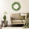 thumbnail image 6 of Unique Bargains Artificial Flower Wreaths Farmhouse Wreath Home Decoration Garland White, 6 of 7