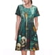 thumbnail image 1 of Balery Baroque Floral Still Life Vestidos sueltos de manga corta para mujer, vestidos de verano 2025, vestidos casuales de corte A con vuelo., 1 of 6