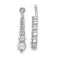 thumbnail image 4 of 14K White Gold Plated AA Diamond Earring Jackets, 4 of 7