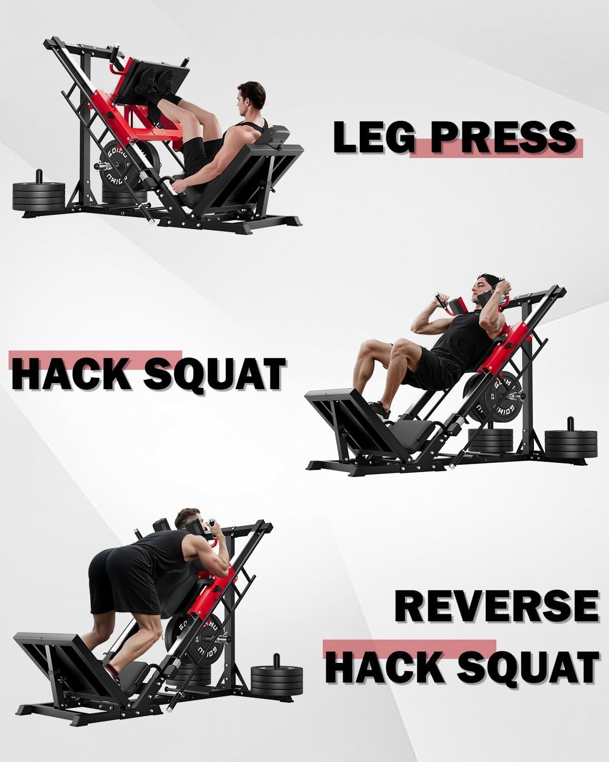 MITONOS Leg Press Hack Squat Machine Combo, 3 in 1 Philippines | Ubuy