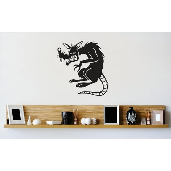 Custom Wall Decal Vinyl Sticker : Evil Rat Rodent Image Mural 20x20"