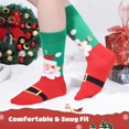 thumbnail image 3 of 12 pares de calcetines navideños, calcetines festivos de Navidad para mujer, adorables calcetines navideños de Papá Noel, muñeco de nieve, renos, calcetines elásticos para regalo de Navidad, 3 of 7