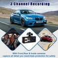 thumbnail image 5 of 3 Channel Dash Cam, 4K+1080P Front/Rear/Inside Triple Car Camera with 32GB Card, Built-in G-Sensor & 2’’ IPS Display for Vehicles, 5 of 7