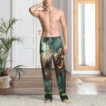 thumbnail image 5 of Vsdgher Green Forest Dinosaur Print Mens Pajama Pants Sleep & Lounge Pants, PJ Bottoms With elastic waistb and Pockets, 5 of 5
