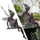thumbnail image 4 of Estatua de hada de césped con alas, figura de ángel, escultura de paisajismo, artesanía Marrón, 4 of 9