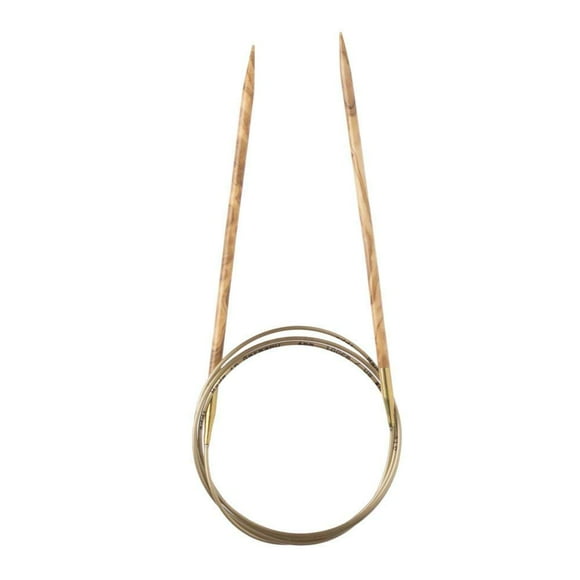 Addi Olive Wood 32 inch (80cm) Circular Knitting Needles; US size 5 (3.75 mm), Made in Germany - 575-7/80/3.75
