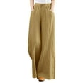 thumbnail image 1 of Women's High Waisted Wide Leg Pants - Fashionable Drawstring Elastic Trousers for Daily Wear, 1 of 5