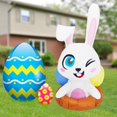 thumbnail image 5 of AU PlugEaster Bunny Inflable Modelo 1.2m Luminoso Led Lindo Conejo Natación Anillo Adorno Para Fiesta En Casa Fiesta Decoración Al Aire Libre Explotar Para Muñeca esquí esquí Gafas de esquí, 5 of 5