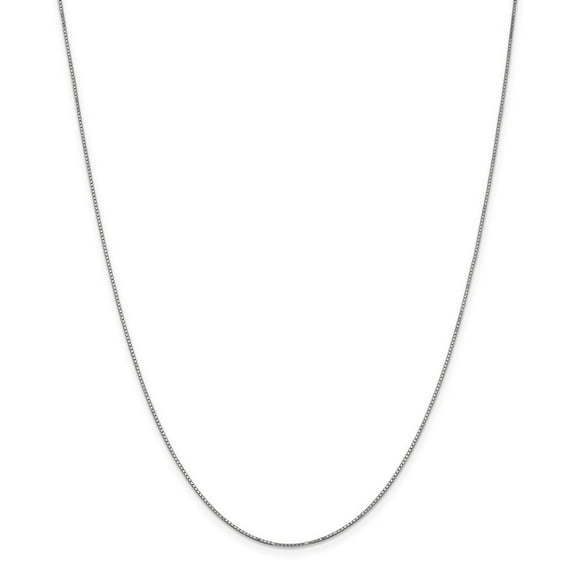 14k White Gold .90mm Box Chain Necklace - 2.2 Grams - 18 Inch - Spring Ring