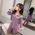 thumbnail image 4 of Pijamas de algodón de manga larga para niñas y niños, ropa de dormir para niñas, conjuntos de Pijamas para adolescentes, trajes de noche para niños, 4 of 4