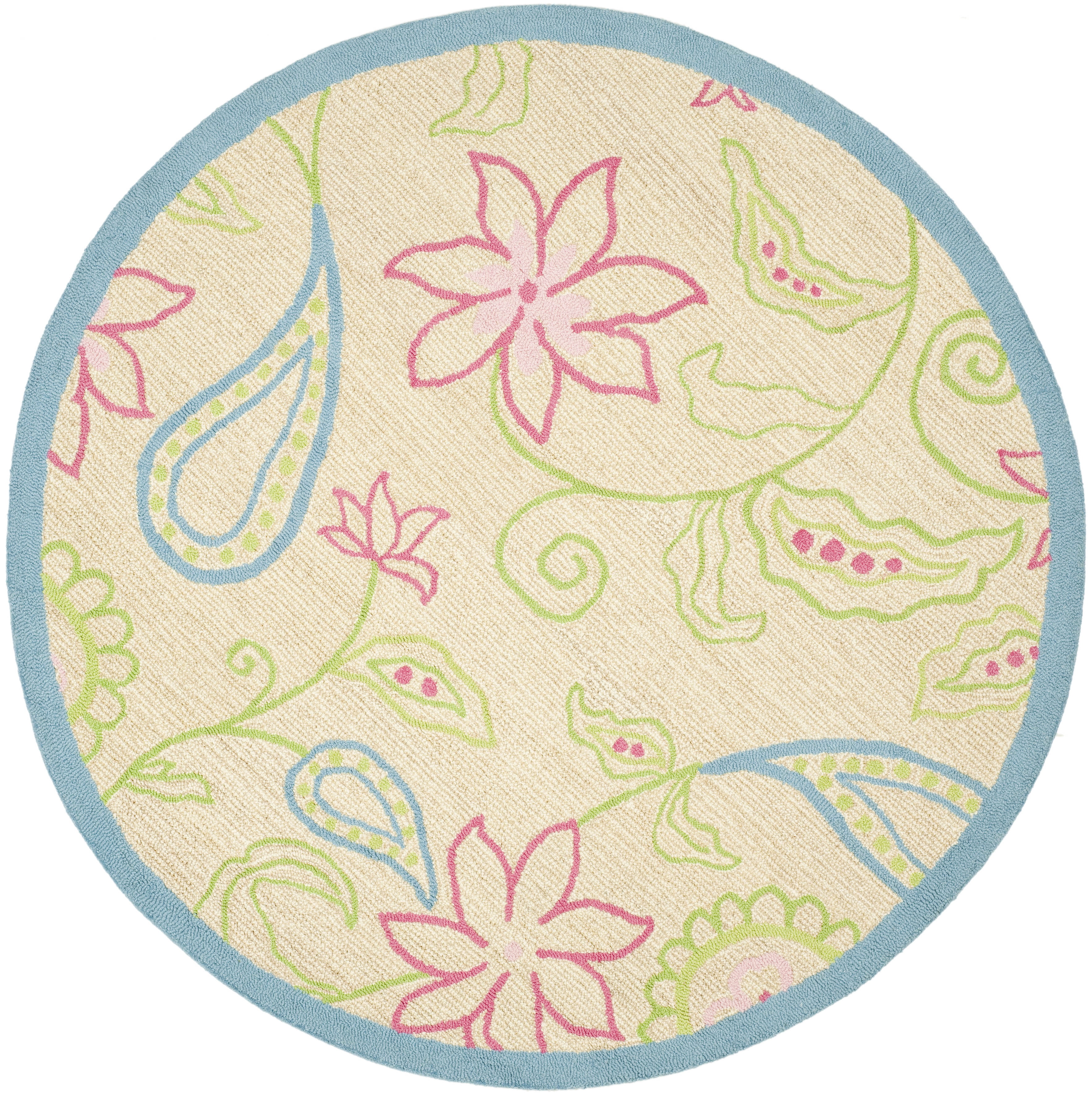 SAFAVIEH Kids Collection SFK362A Handmade Ivory/Blue Rug