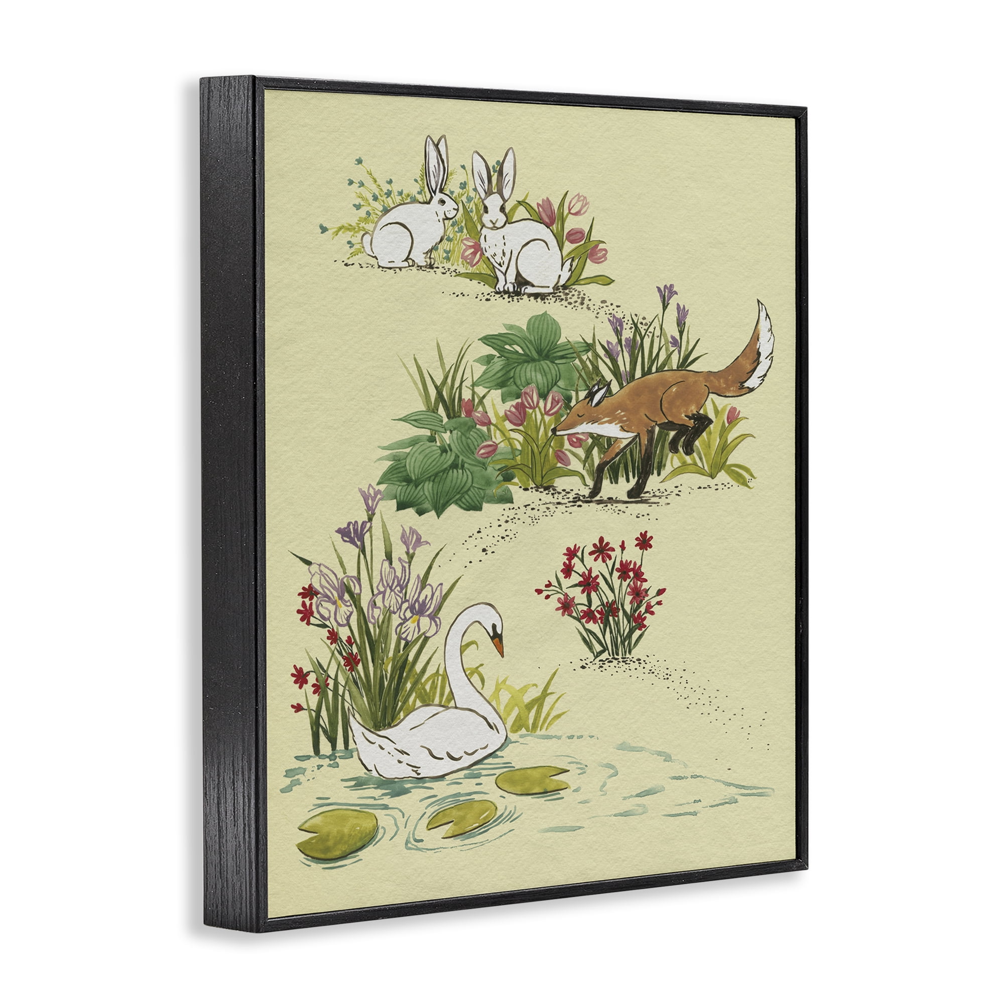 Stupell Industries Animals In Nature Scenes Black Framed Giclee Art, design by Grace Popp